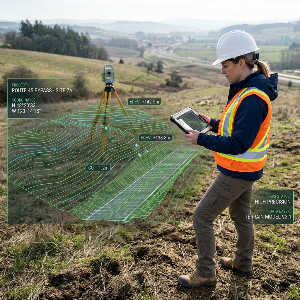 Road pre-construction survey and planning