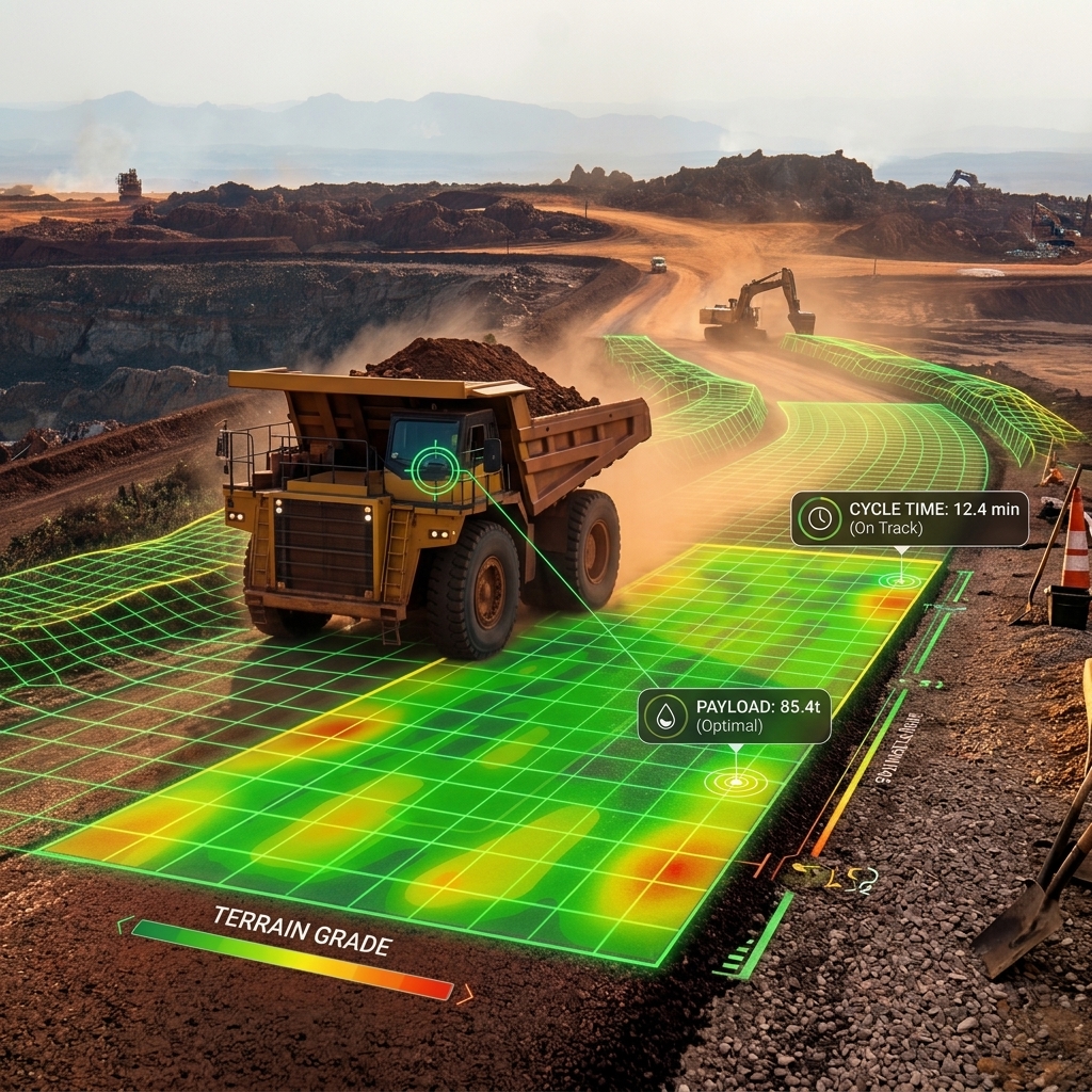 Open pit mining Australia with telemetry metrics